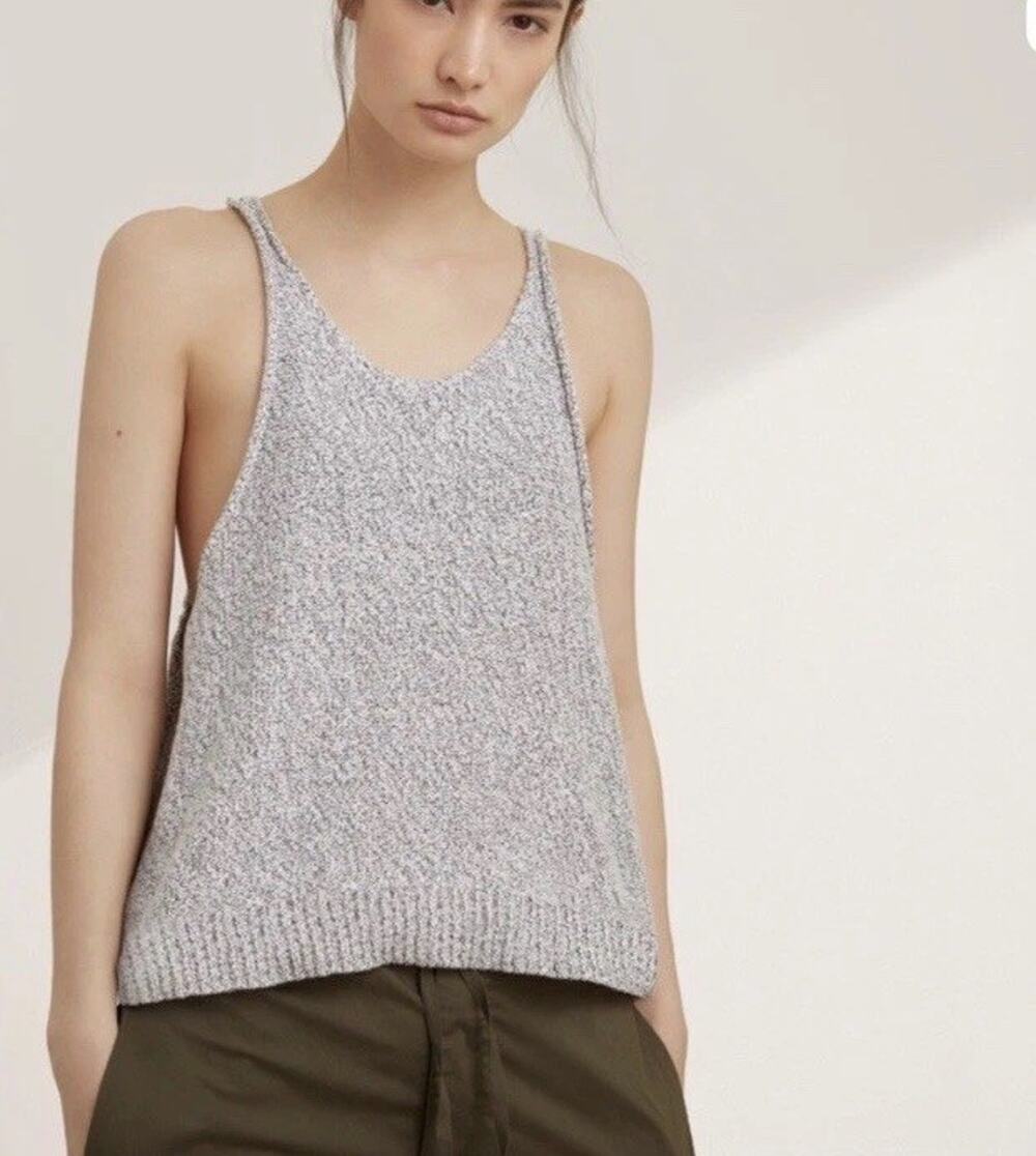 Aritzia Community Knit Sweater Tank Top Women’s Size Medium Beige Cotton